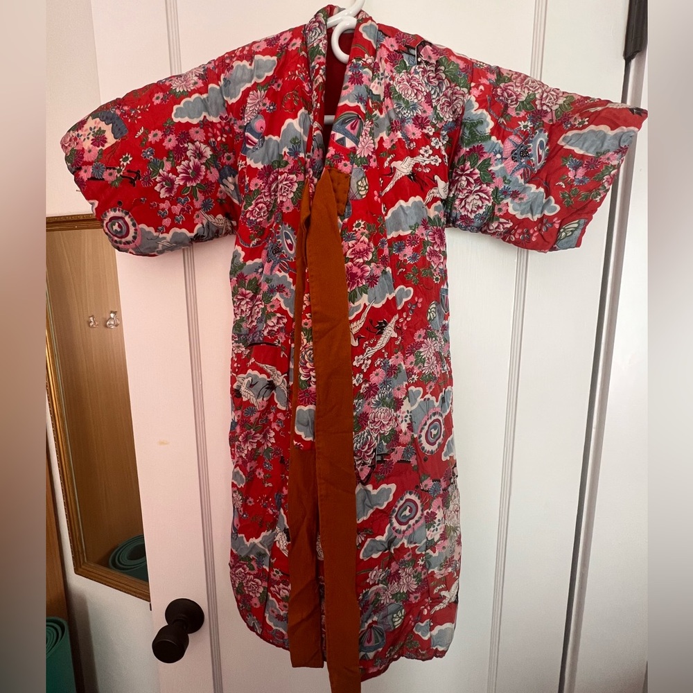 VINTAGE kids Japanese haori kimono jacket puffy
